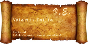 Valentin Emília névjegykártya