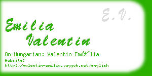 emilia valentin business card